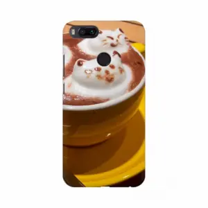 Coffee Creamy Cat Design Mobile Case Cover