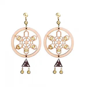 Women's Alloy, Beads Hook Dangler Hanging Earrings-Brown