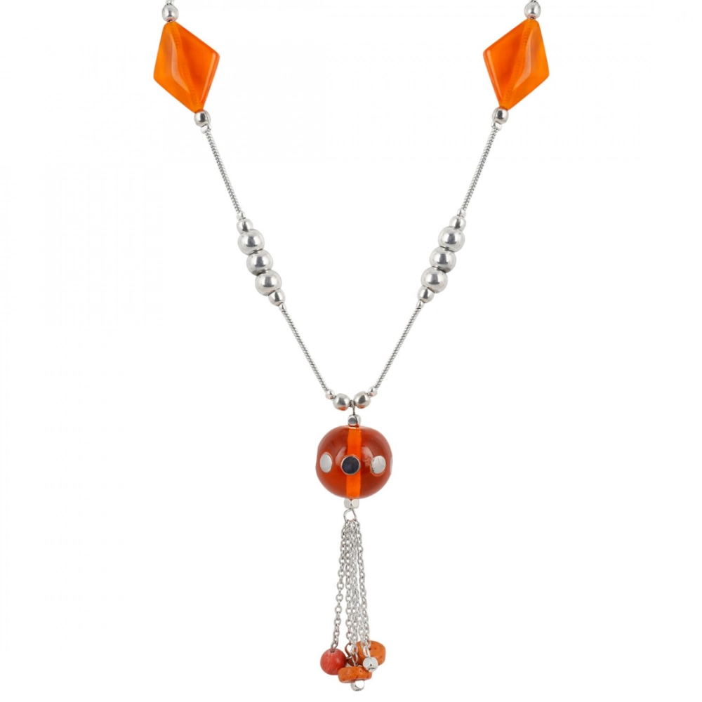 Stone Beads Fashion Silver Necklace - Image 2