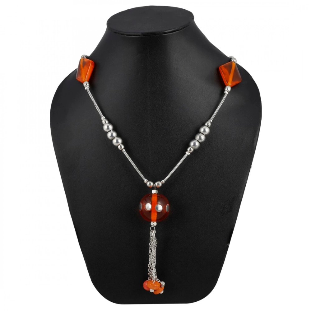 Stone Beads Fashion Silver Necklace - Image 3