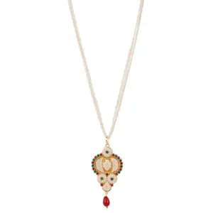 Designer Traditional India Rajasthani Basra Pearl Necklace with Earrings