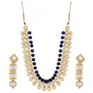 Fashion Jewelry Kundan Pearl Stylish Fancy Wedding Party Wear Jewellery Set