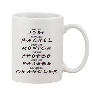 Printed Ceramic Coffee Mug - 1 Pieces, White, 11oz