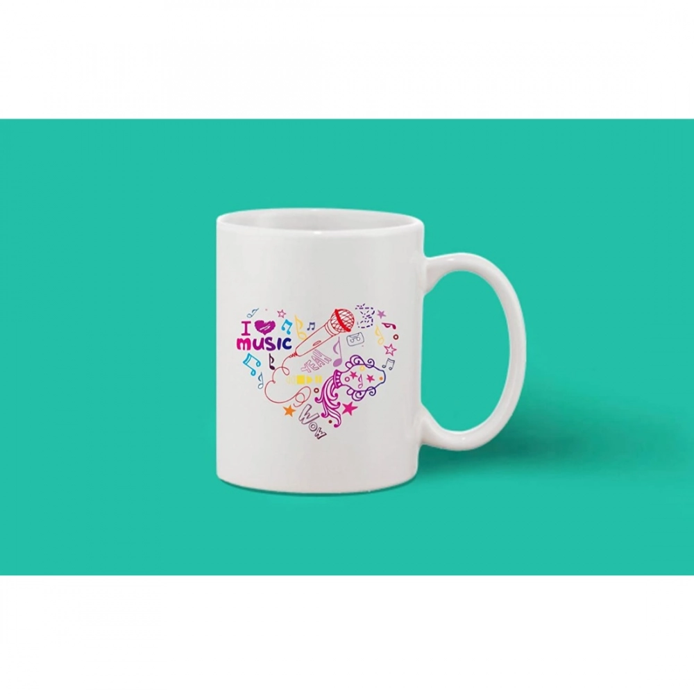 Printed Ceramic Coffee Mug - 1 Pieces, White, 11oz - Image 2