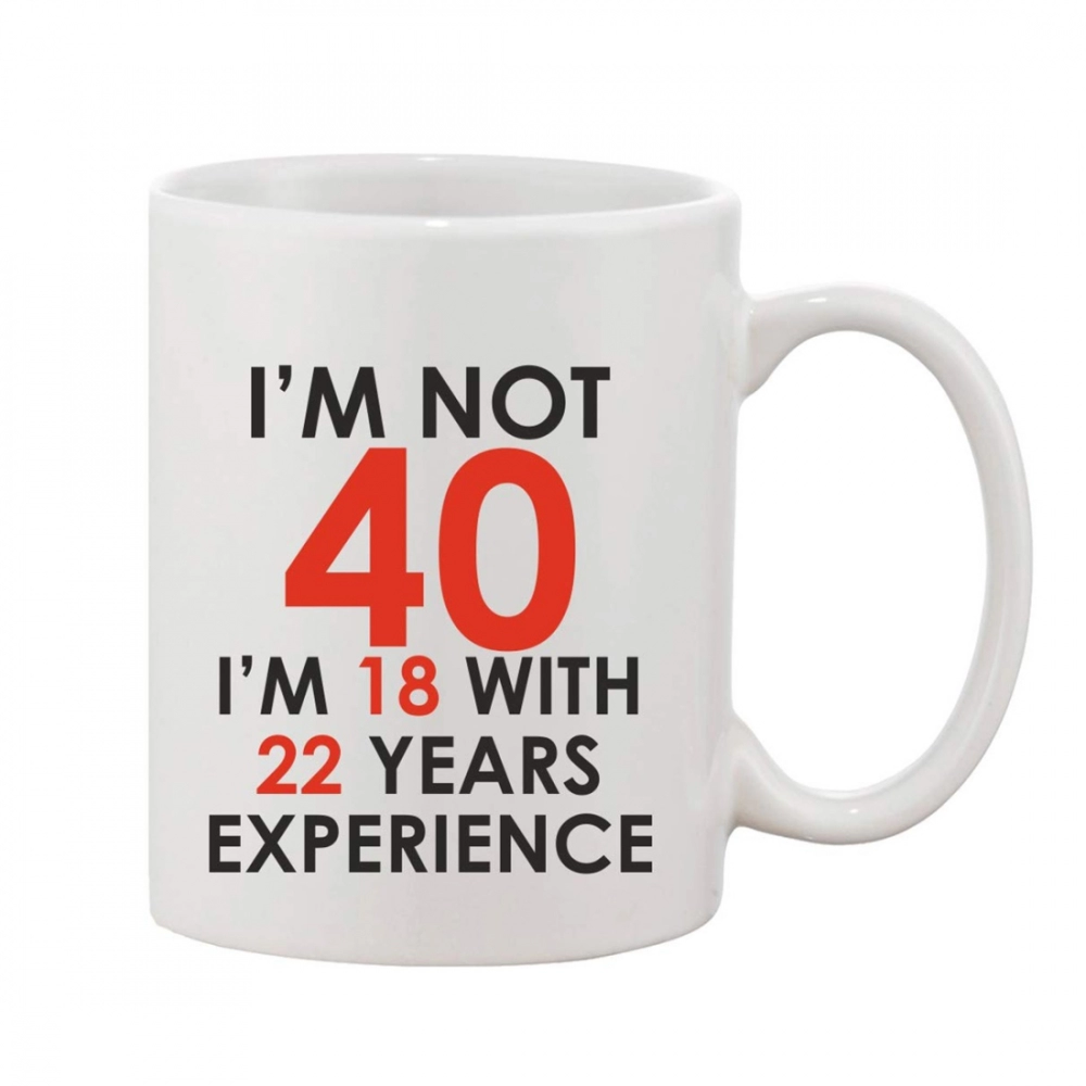 Printed Ceramic Coffee Mug - 1 Pieces, White, 11oz