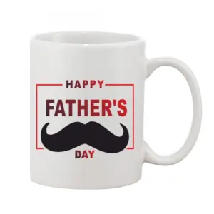 Printed Ceramic Coffee Mug - 1 Pieces, White, 11oz