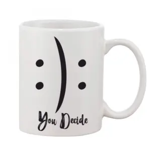 Printed Ceramic Coffee Mug - 1 Pieces, White, 11oz