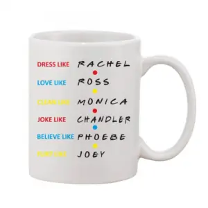 Printed Ceramic Coffee Mug - 1 Pieces, White, 11oz