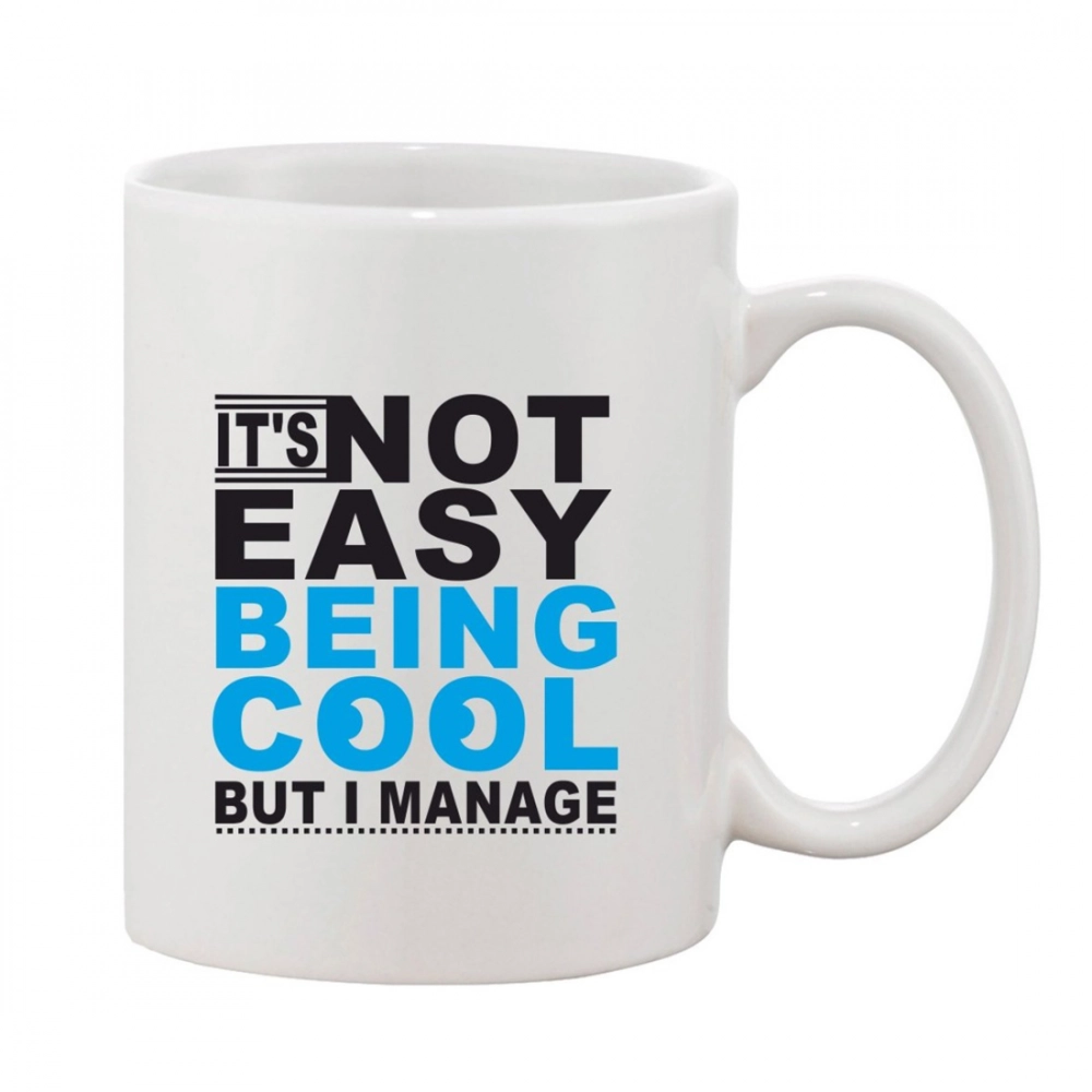 Printed Ceramic Coffee Mug - 1 Pieces, White, 11oz