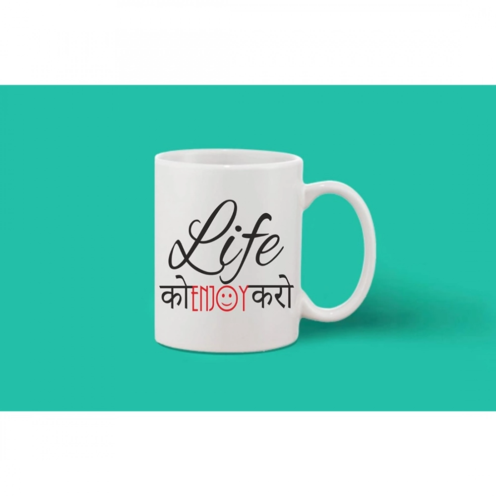 Printed Ceramic Coffee Mug - 1 Pieces, White, 11oz - Image 2