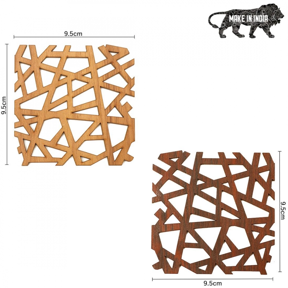 Wooden Coasters for Tea Coffee (Set of 4) - Image 2