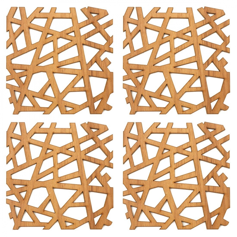 Wooden Coasters for Tea Coffee (Set of 4) - Image 3