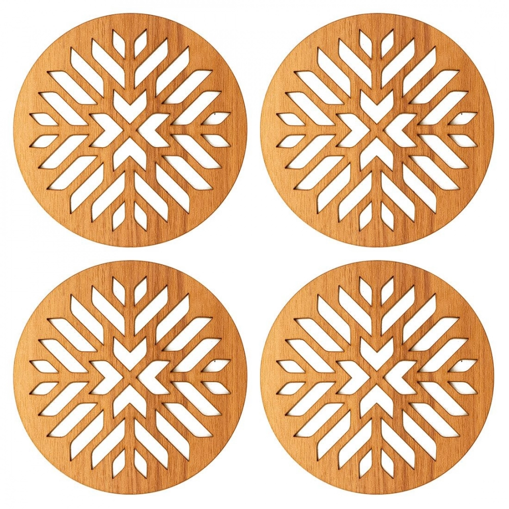 Wooden Coasters for Tea Coffee (Set of 4) - Image 3
