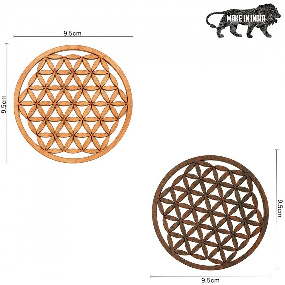 Wooden Coasters for Tea Coffee (Set of 4) - Image 2