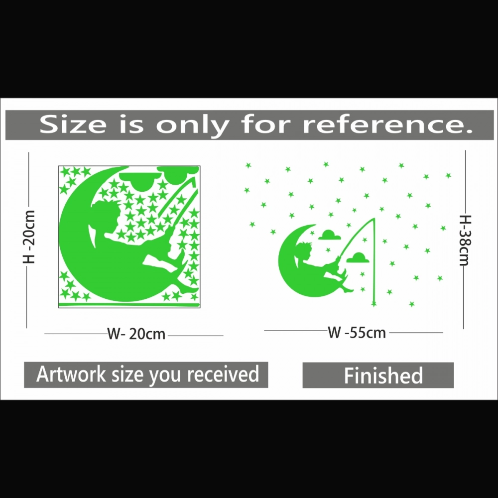 Green Kids Room Decor Radium Wall Sticker - Image 2