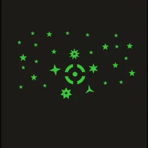 Green Galaxy Of Stars With Moon Radium Wall Sticker