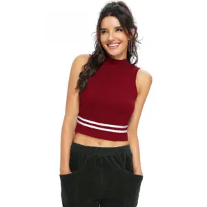 Women's Polyester, Knitting Western Wear Tops (Maroon)