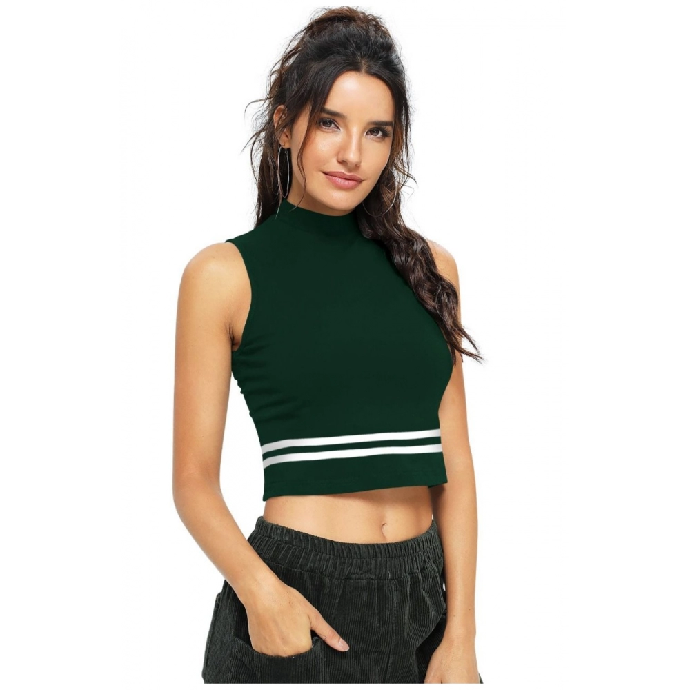 Women's Polyester, Knitting Western Wear Tops (Green) - Image 3