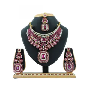 Women's Alloy Necklace set (Pink)