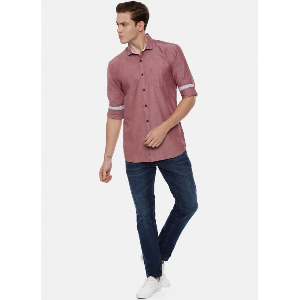 Men's Cotton Slim Fit Casual Shirt (Material: Cotton, (Color:Red) - Image 4