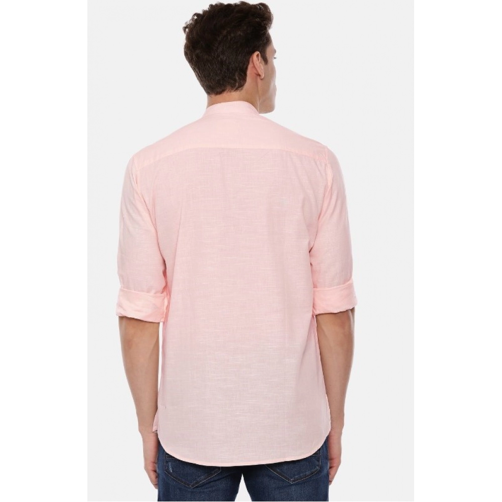 Men's Cotton Slim Fit Casual Shirt (Material: Cotton, (Color:Pink) - Image 3