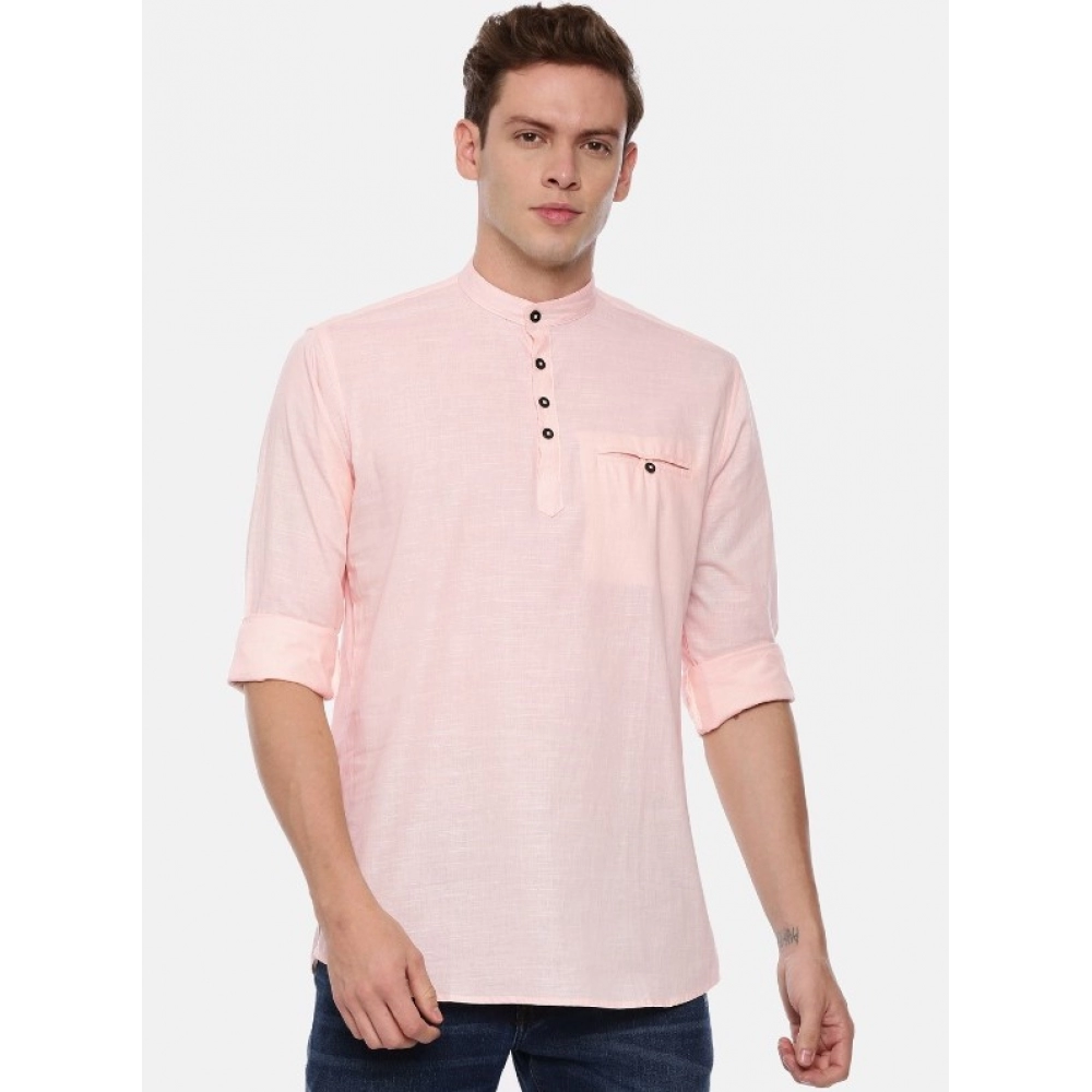 Men's Cotton Slim Fit Casual Shirt (Material: Cotton, (Color:Pink) - Image 7