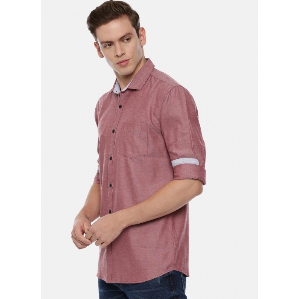 Men's Cotton Slim Fit Casual Shirt (Material: Cotton, (Color:Red) - Image 3