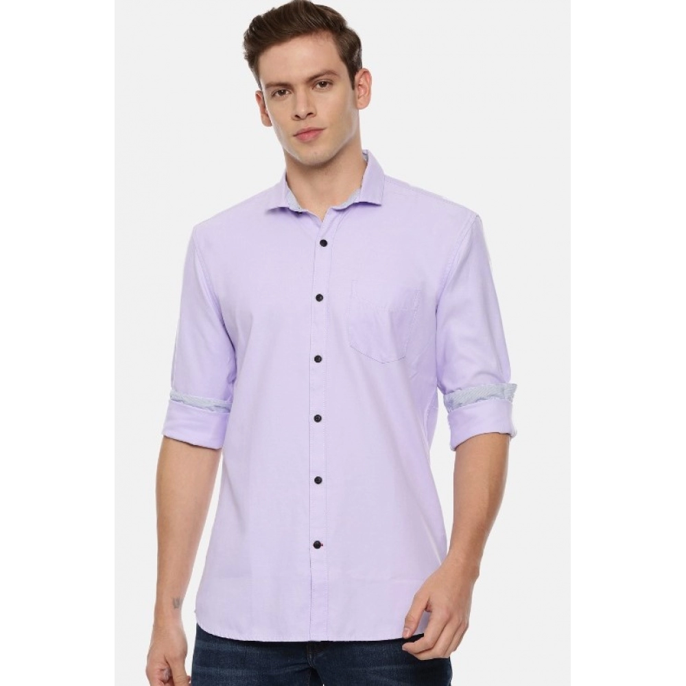 Men's Cotton Slim Fit Casual Shirt (Material: Cotton, (Color:Purple) - Image 6