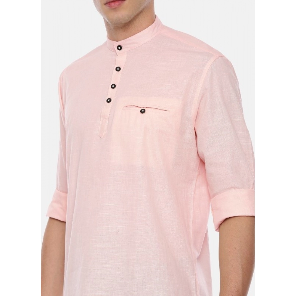 Men's Cotton Slim Fit Casual Shirt (Material: Cotton, (Color:Pink) - Image 2