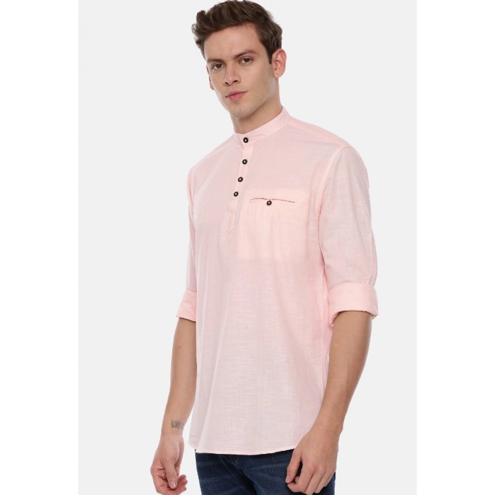 Men's Cotton Slim Fit Casual Shirt (Material: Cotton, (Color:Pink) - Image 5