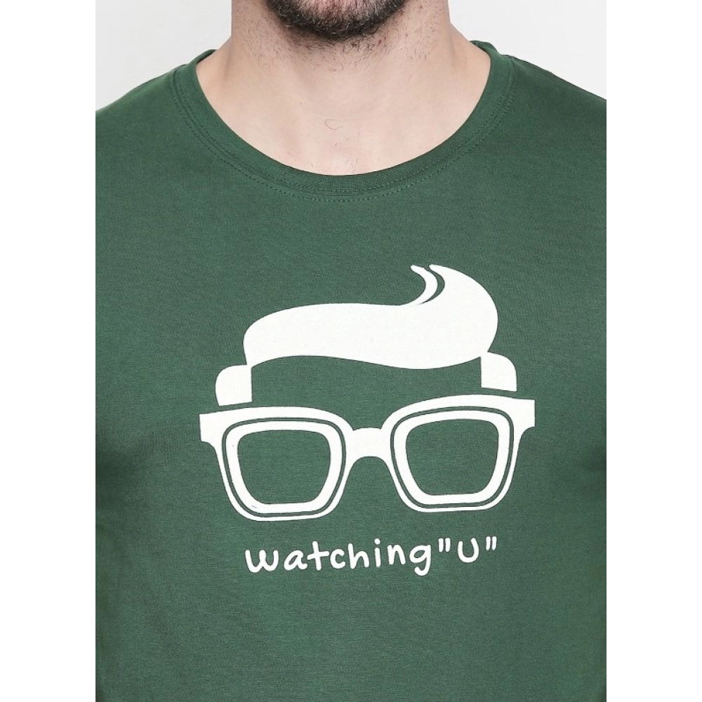 Men's Cotton Slim Fit Half Sleeve T-Shirt (Material: Cotton, (Color:Green) - Image 2