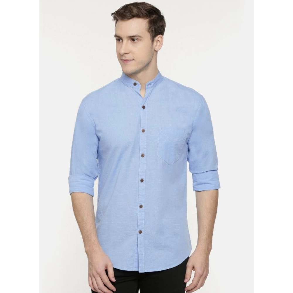 Men's Cotton Casual Shirt (Material: Cotton, (Color:Light Blue) - Image 7