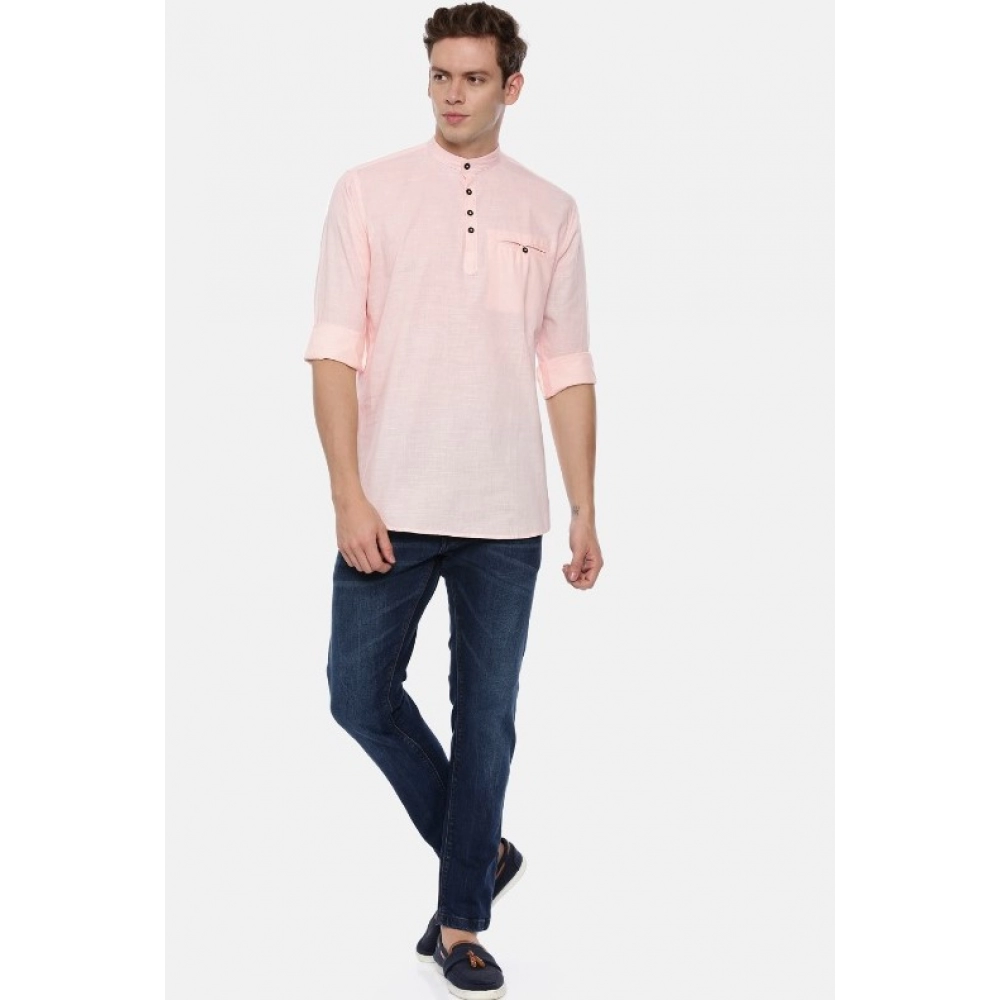 Men's Cotton Slim Fit Casual Shirt (Material: Cotton, (Color:Pink) - Image 4