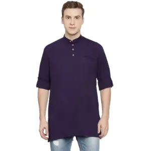 Men's Cotton Men Casual Violet Kurta Shirt (Material: Cotton, (Color:Purple)
