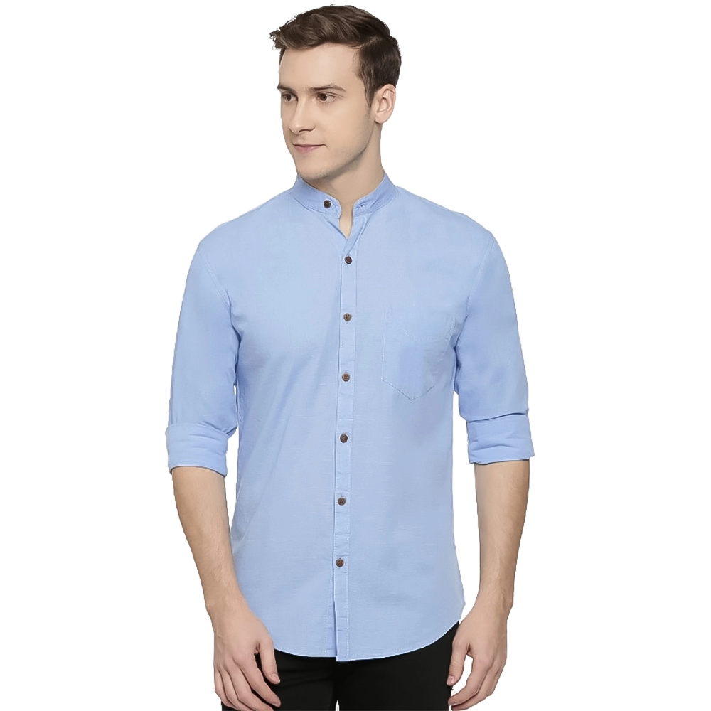 Men's Cotton Casual Shirt (Material: Cotton, (Color:Light Blue)