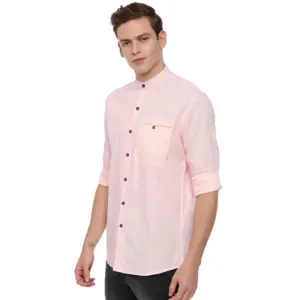 Men's Cotton Slim Fit Casual Shirt (Material: Cotton, (Color:Pink)