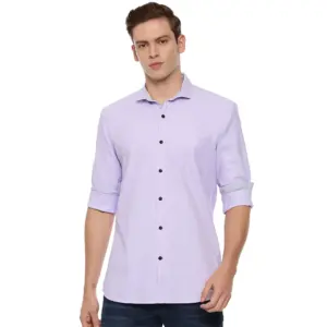 Men's Cotton Slim Fit Casual Shirt (Material: Cotton, (Color:Purple)