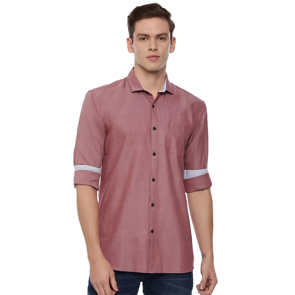 Men's Cotton Slim Fit Casual Shirt (Material: Cotton, (Color:Red)