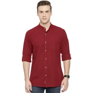 Men's Cotton Casual Shirt (Material: Cotton, (Color:Maroon)