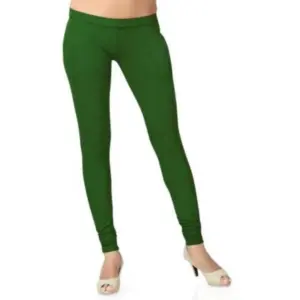 Women's Cotton Leggings (Color:Green)