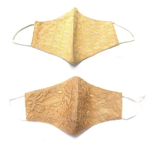 Pack of 2_Golden Cotton Mask (Color: Assorted)