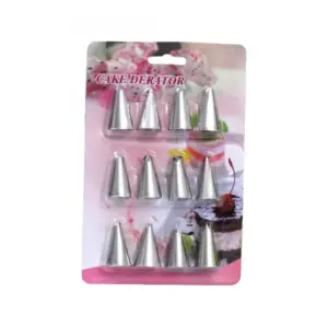 Pack Of 2_(12 Pieces Set)_Cake Decorating Nozzle (Color: Assorted)