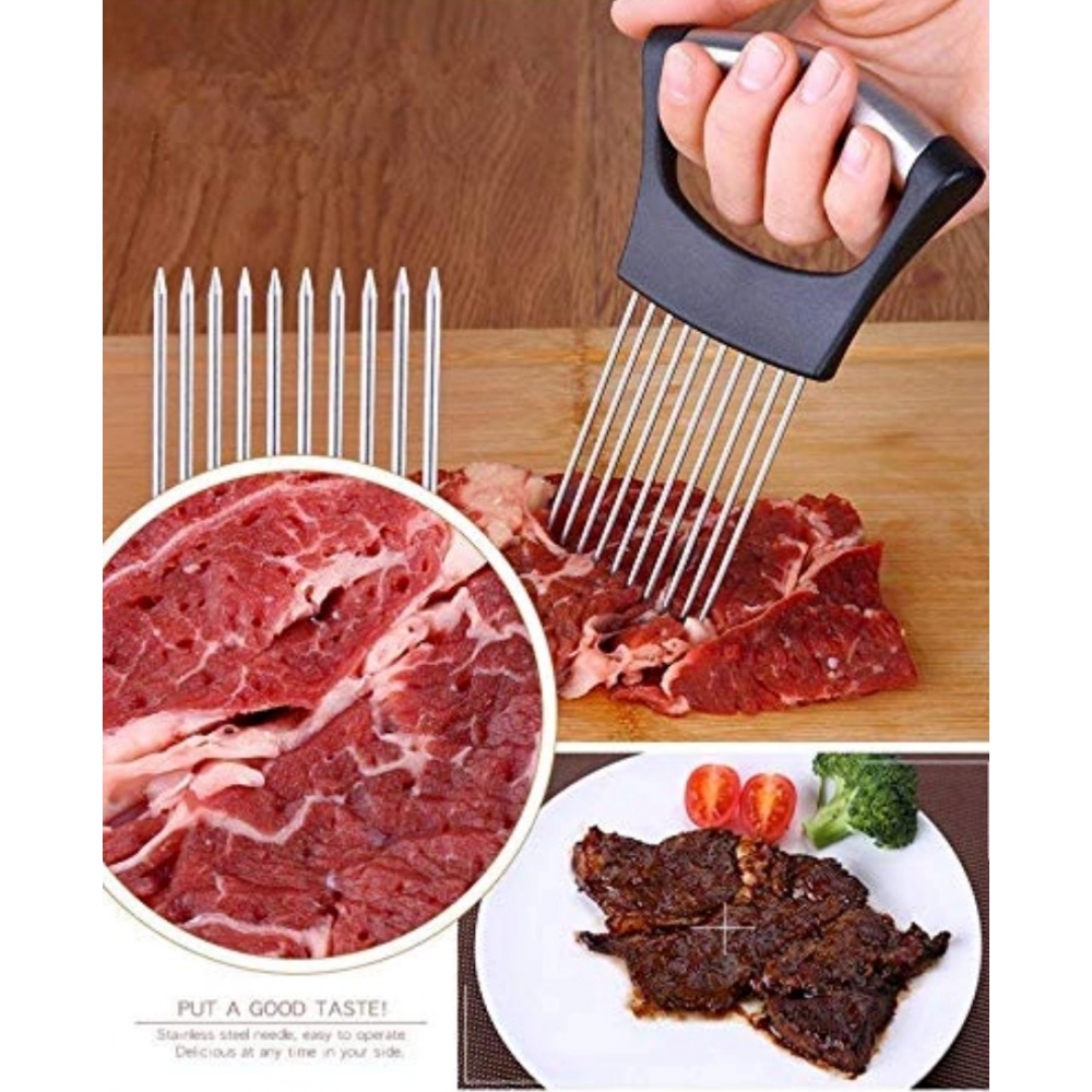 Stainless Steel Onion Cutter Onion Holder (Color:Assorted) - Image 3