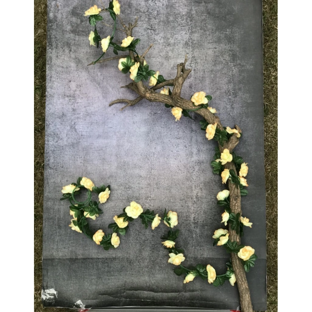 Artificial Flower Creeper Hanging Rose Garland For Home Decoration (Color: Cream, Material: Silk Polyester) - Image 2