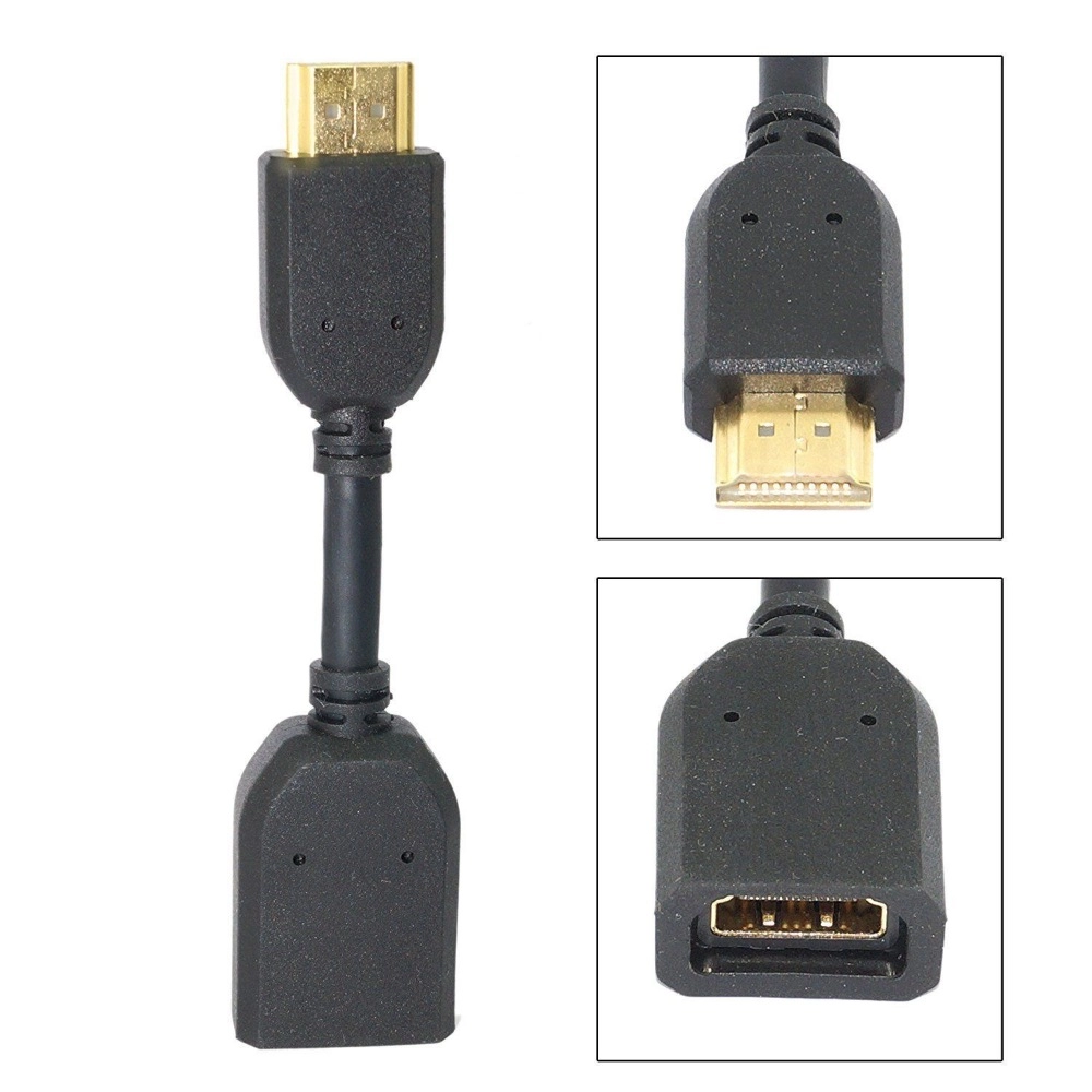 Male to Female HDMI Cables 0.1 (Black) - Image 2
