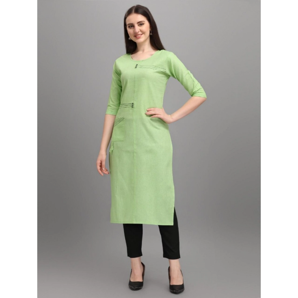 Women's Cotton Straight Kurti (Pista) - Image 5