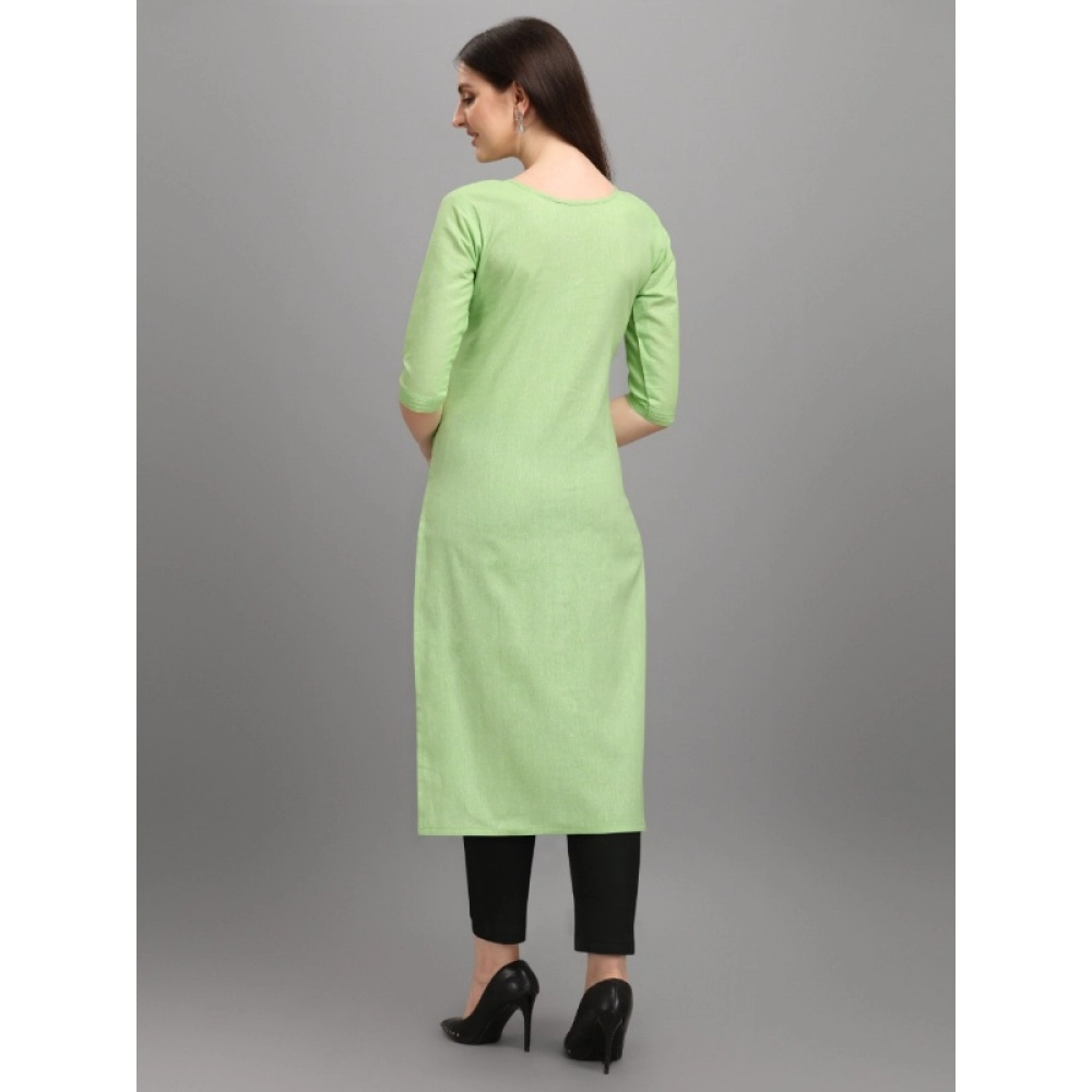 Women's Cotton Straight Kurti (Pista) - Image 2