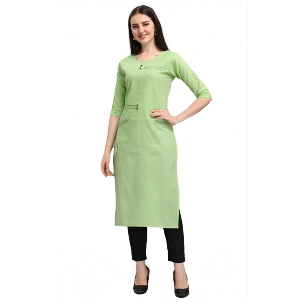 Women's Cotton Straight Kurti (Pista)