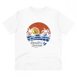 Men's PC Cotton Beautiful Summer Printed T Shirt (Color: White, Thread Count: 180GSM)