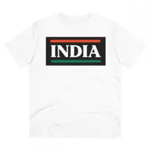 Men's PC Cotton India Printed T Shirt (Color: White, Thread Count: 180GSM)